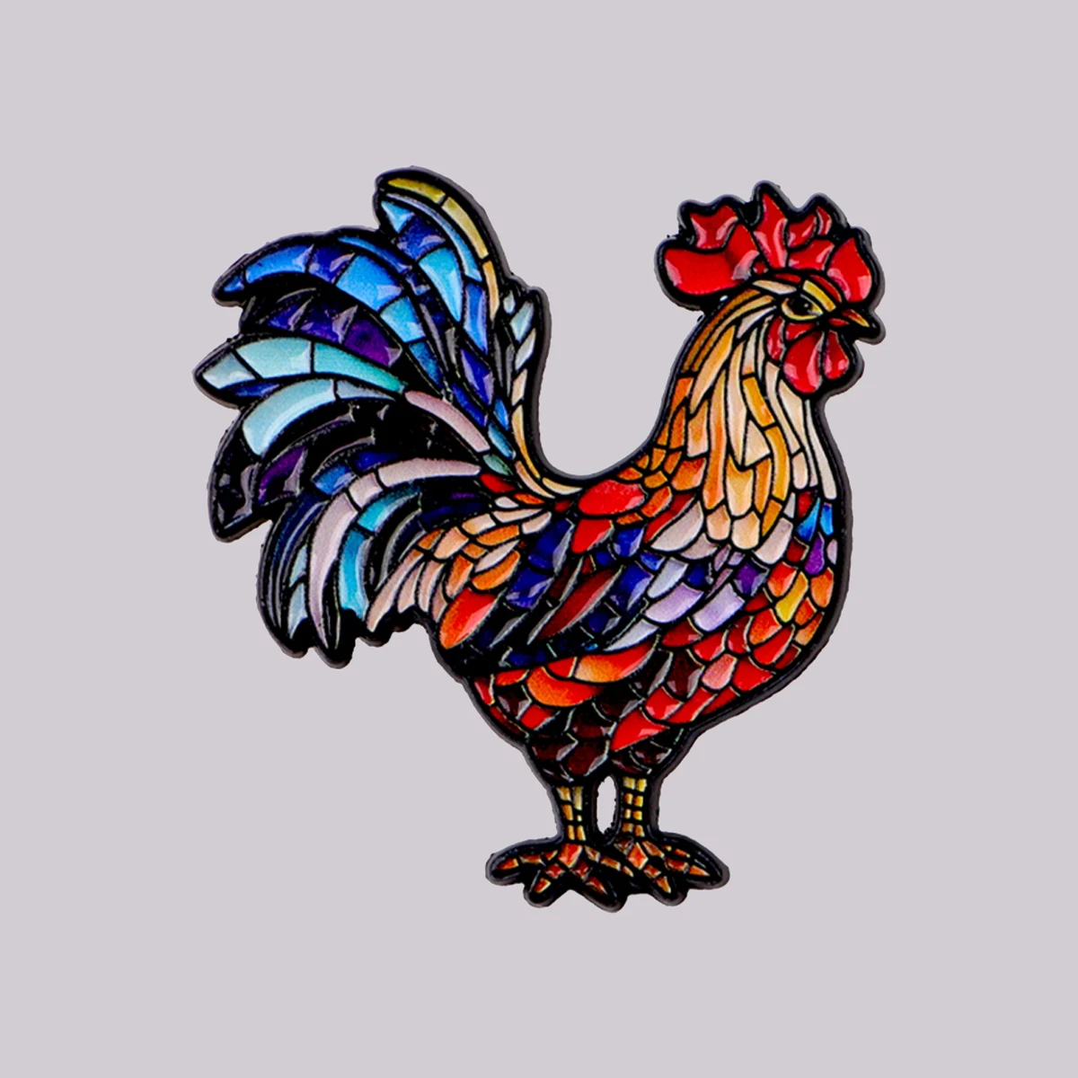 Colorful Rooster Enamel Pin Lapel Pins for Backpacks Chicken Brooches for Women Fashion Jewelry Accessories Friends Gift