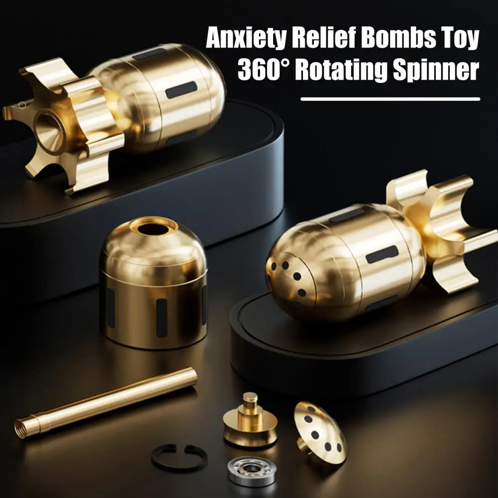 Relaxation Spinner Gadget Portable Brass Bombs Spinner for Stress Relief Mini Metal Spinning Top Fidget for Kids for Birthdays