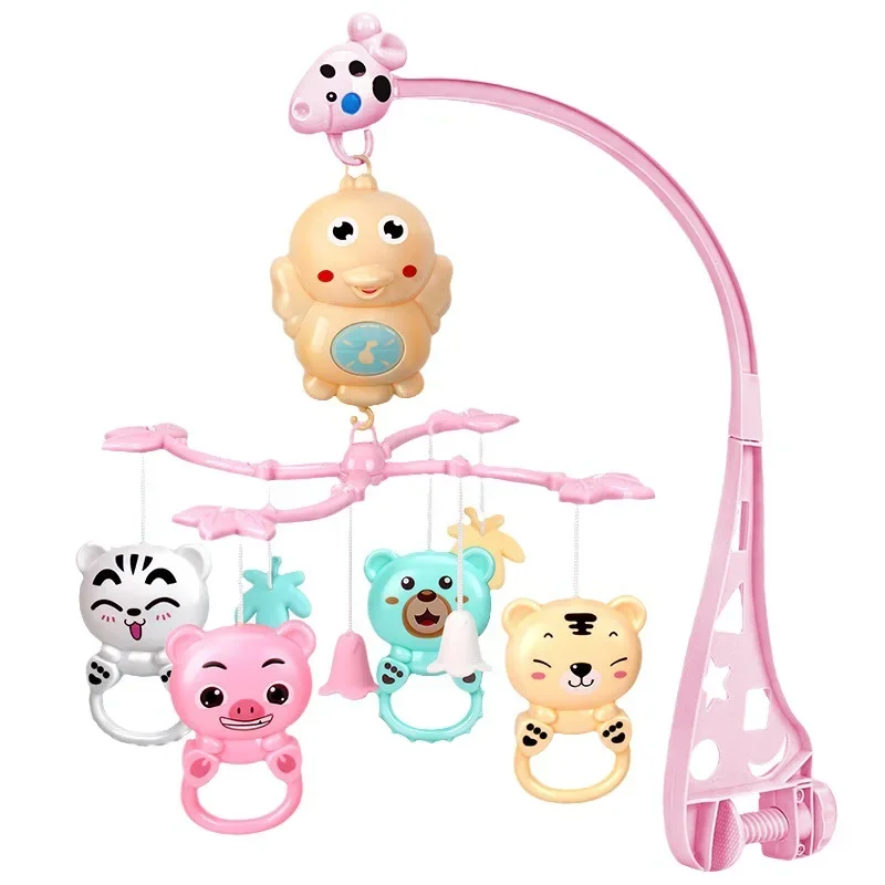 Baby Bed Bell 0-1 Year Old Baby Toys 3-6-12 Months Music Rotating Bedside Bell Rattle Toy Bed Hanging Baby Night Light