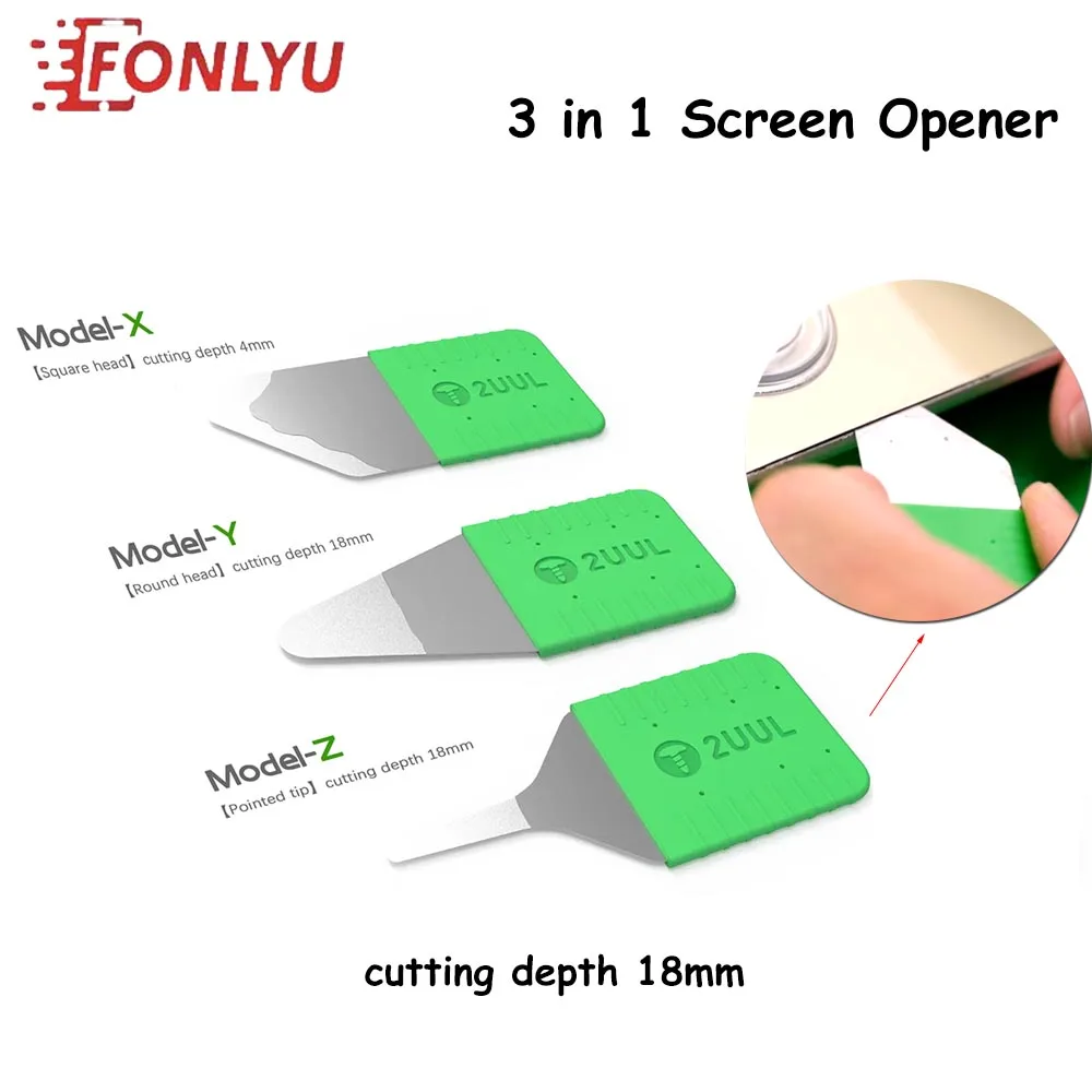 2UUL XYZ LCD Screen Opening Tool For iPhone Samsung 0.1mm Stainless Steel Card Removal Phone Repair Disassembling Tools