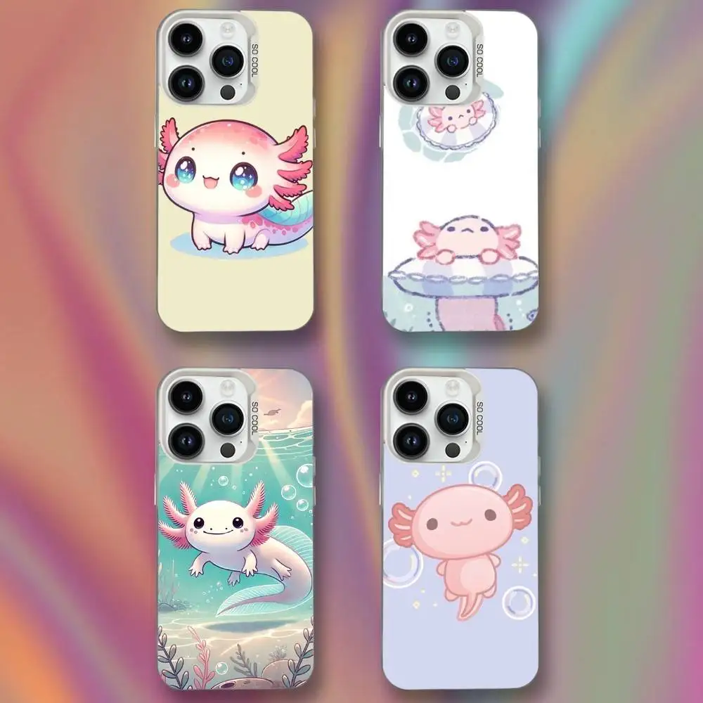 

Animal Cute Axolotl Phone Case For iPhone 16,15,14,13,12,11,Mini,Pro,SE,XS,MAX White Matte Shockproof Cover