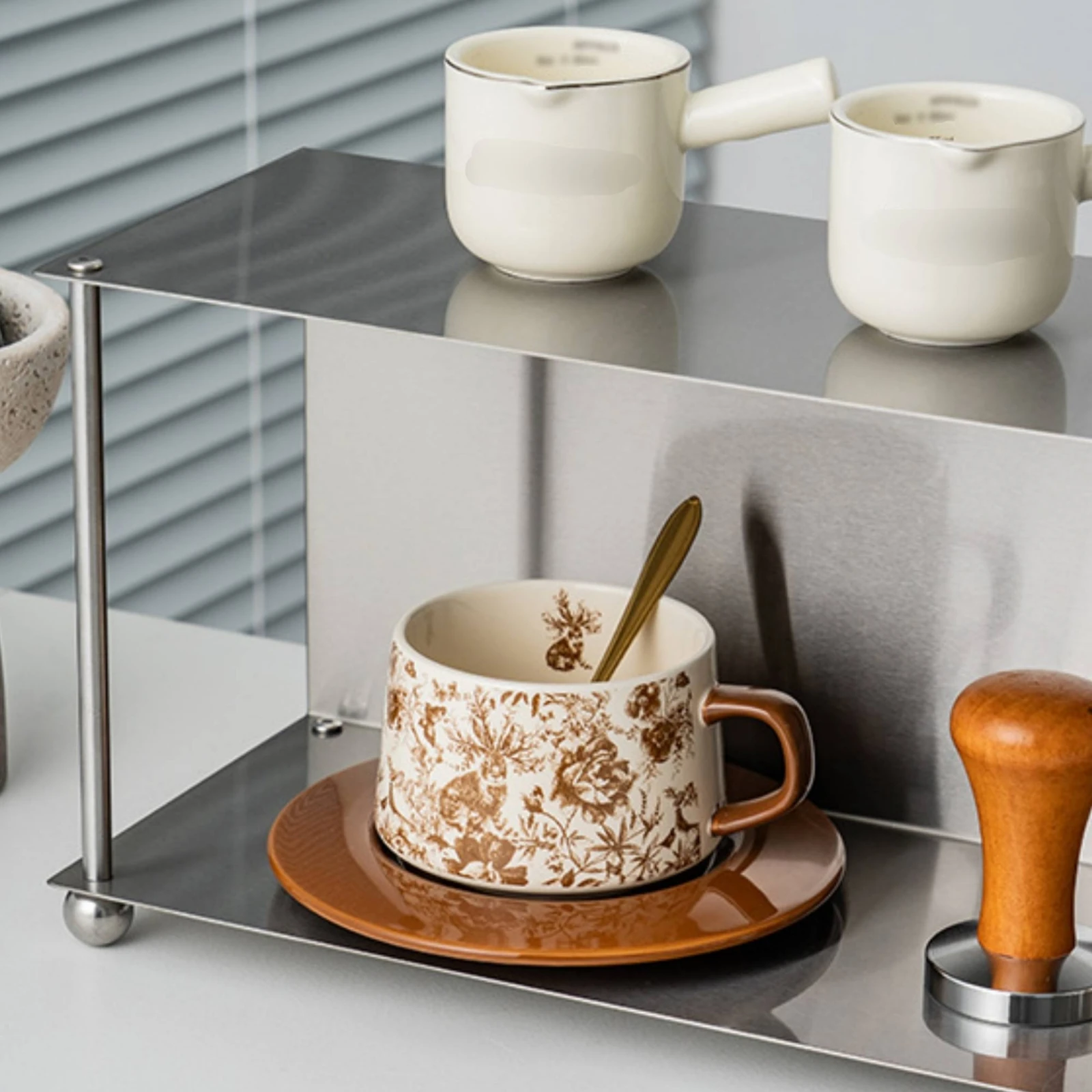 Countertop Storage Rack Stainless Steel Desktop Storage Rack Countertop Organizer Open-Frame Counter Shelf Industrial