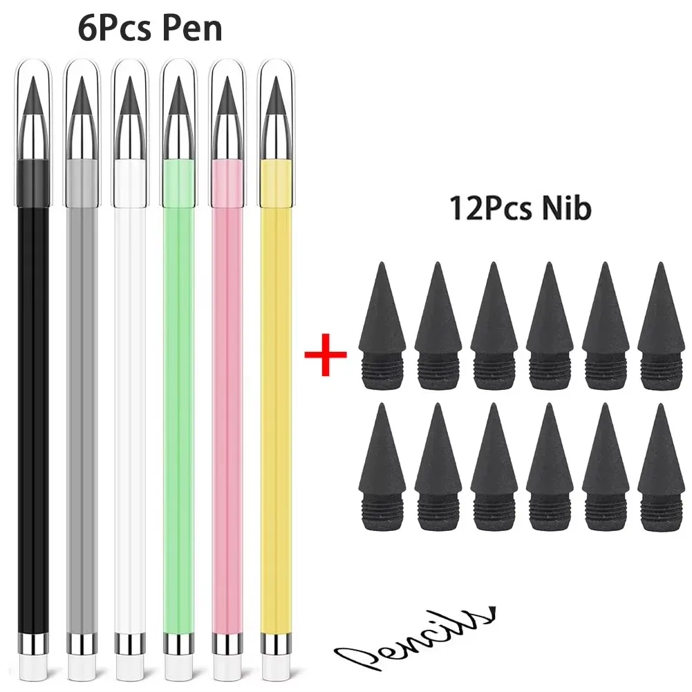 6/12/18 Stück Tintenloser Stift, Ewiger Stift Wiederverwendbarer Unbegrenzter Stift zum Schreiben und Zeichnen für Schüler, Büro und Schule – Detail 2