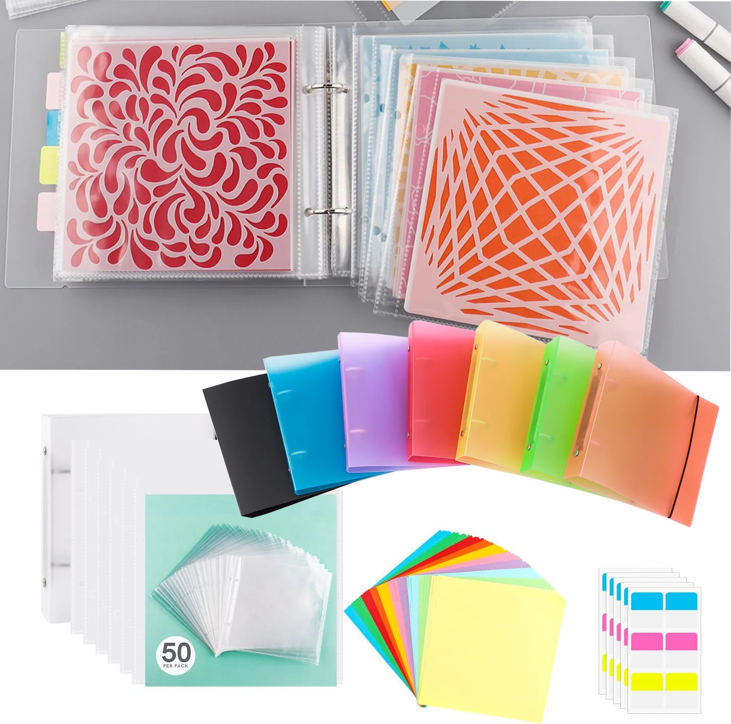 6x6 Stencils Storage Folder Organizer Storage Binder Die Cut And Stamp Storage Holder Baking Stencil Organizer Scrapbooking