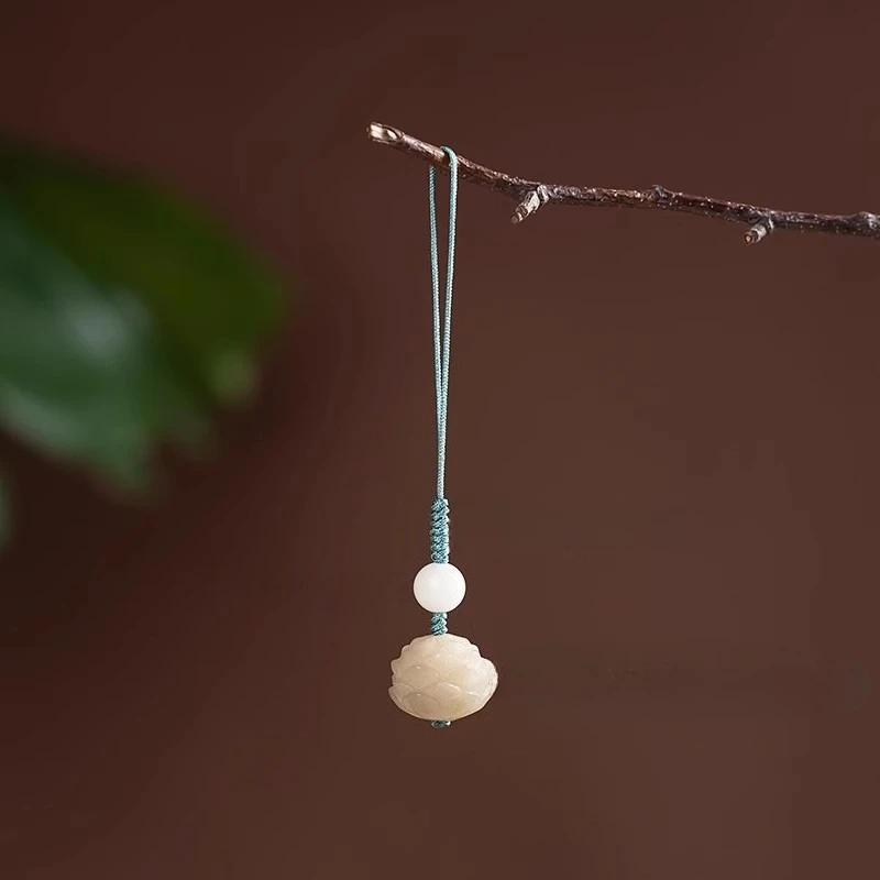 Gradient Bodhi Lotus Mobile U Disk Hanging Decoration Ancient Zen Style Bag Car Keychain Pendant Accessories