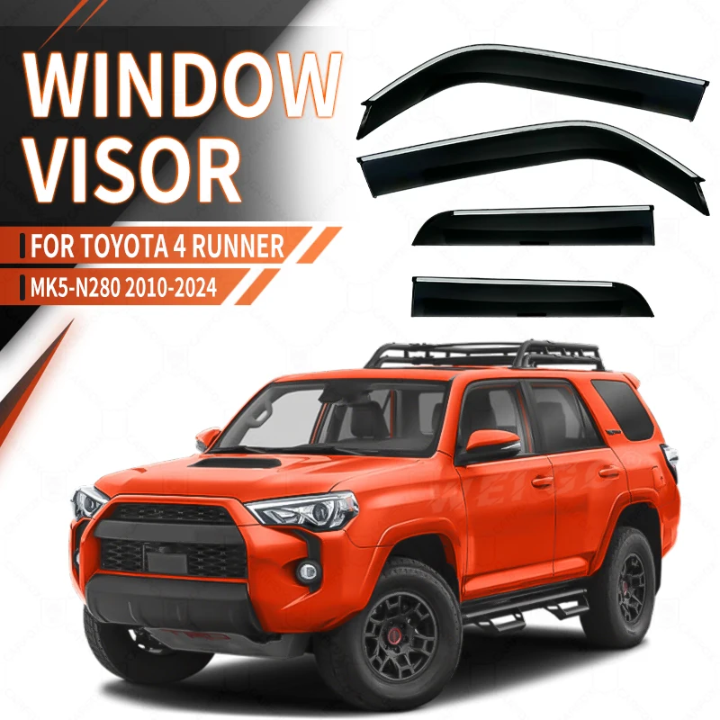 For TOYOTA 4 RUNNER N120 N130 N180 N210 N280 1990-2024 Plastic Window Visor Vent Shades Sun Rain Deflector Guard