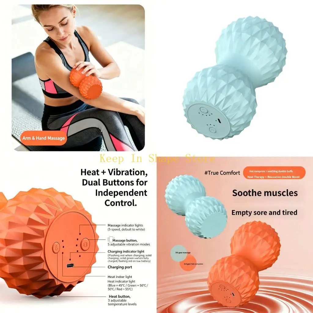 

U1JC Hot Cold Exercise Yoga Ball Ergonomic Silicone Massager With Adjustable Heat