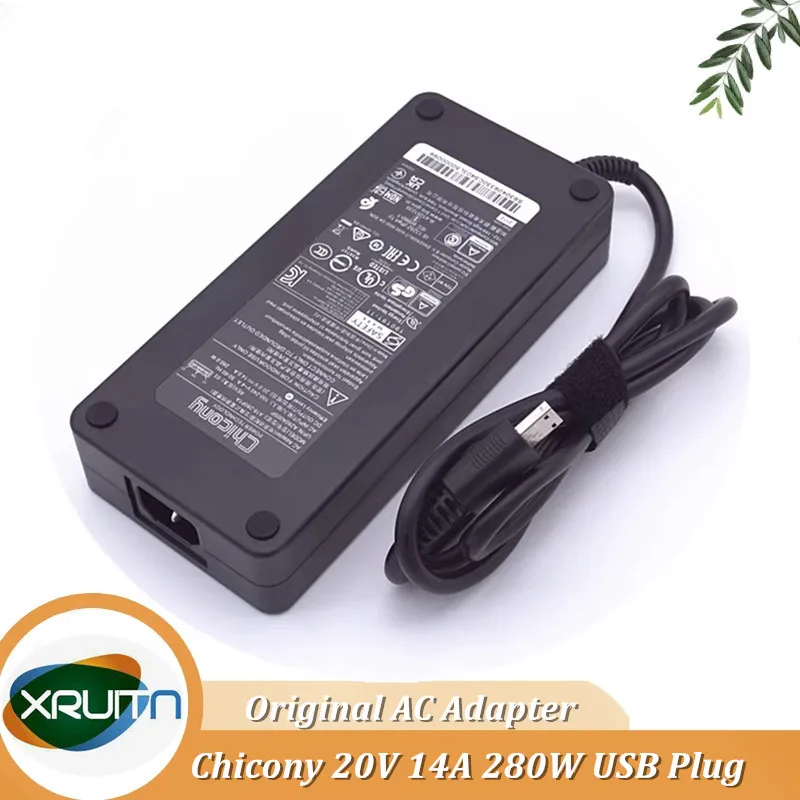 

Genuine Chicony 280W Charger 20V 14A AC Adapter A18-280P1A A280A005P for MSI GP76 GE66 GE76 Clevo X170SMG A280A005P Power Supply