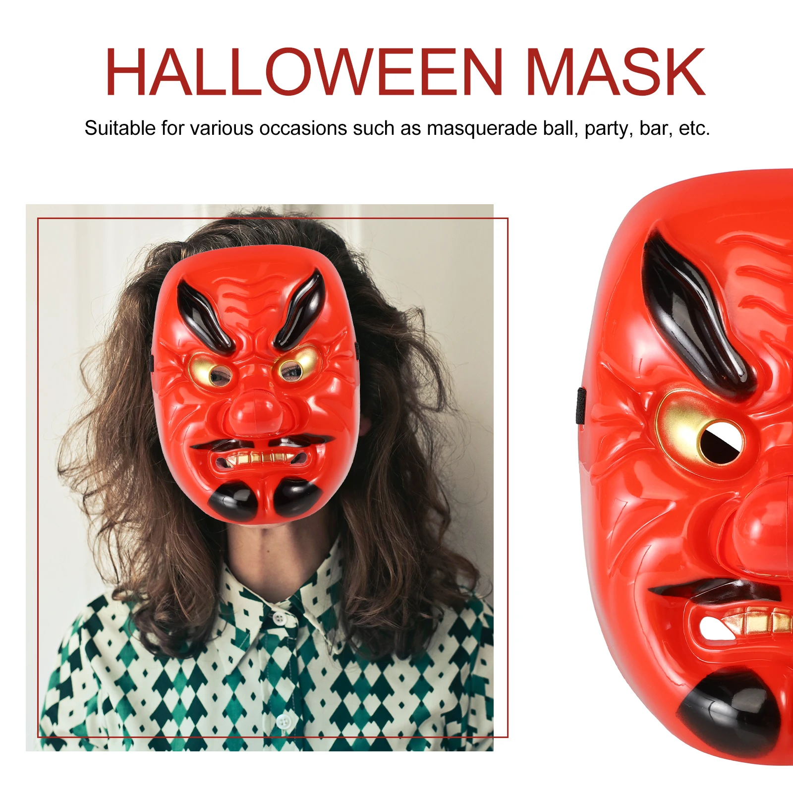 Tengu masque rouge horreur Cosplay accessoire de fête conçu masque de danse matériau synthétique lumineux effrayant Halloween