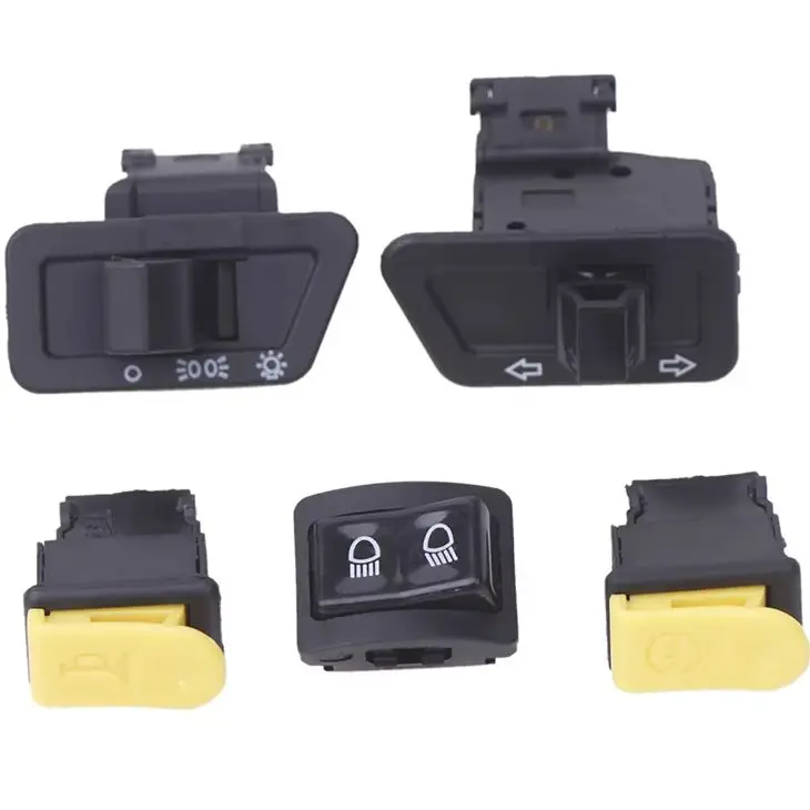 For Moto 5Pcs/Set Motorcycle Button Switch Head Light Horn Dimmer Turn Singal Starter High Low Beam Electric Start Button