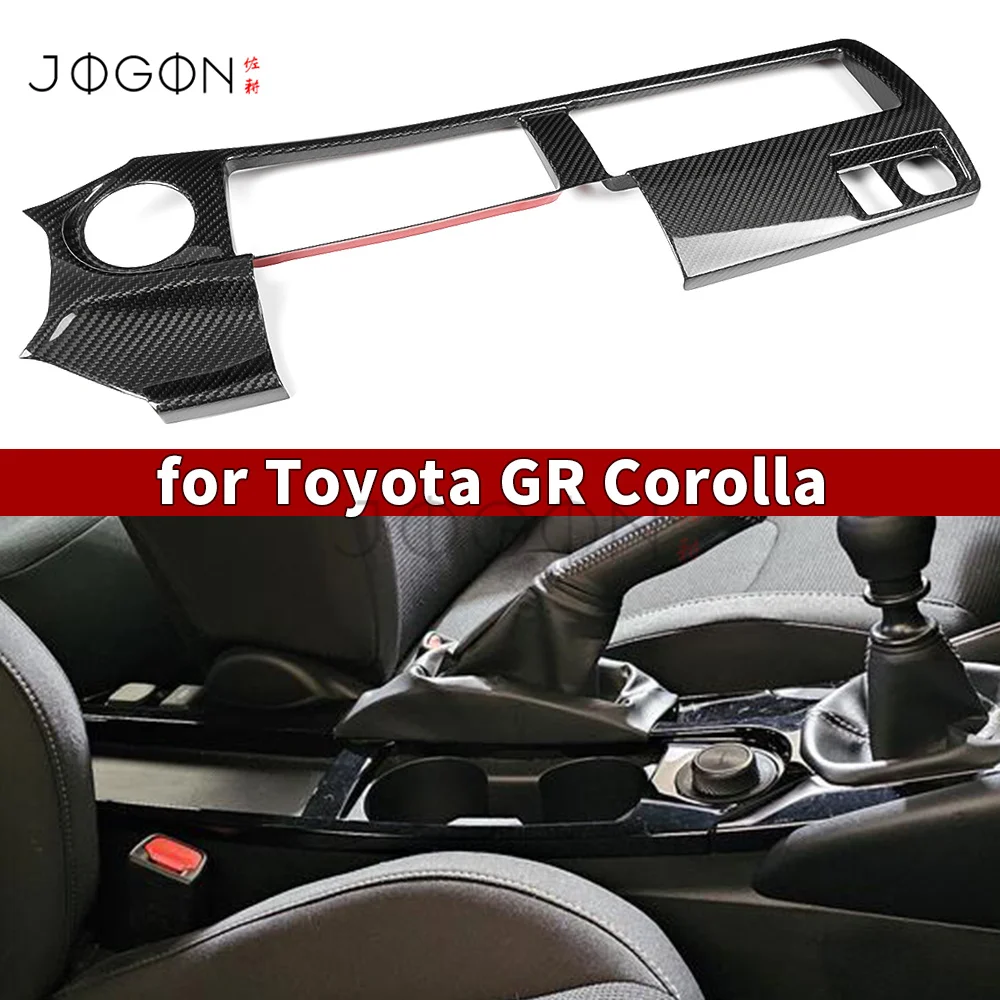 

For Toyota GR Corolla MT 2023+ GR Morizo Real Carbon Fiber Console Gear Cup Storage Panel Cover Trim Interior Accessories