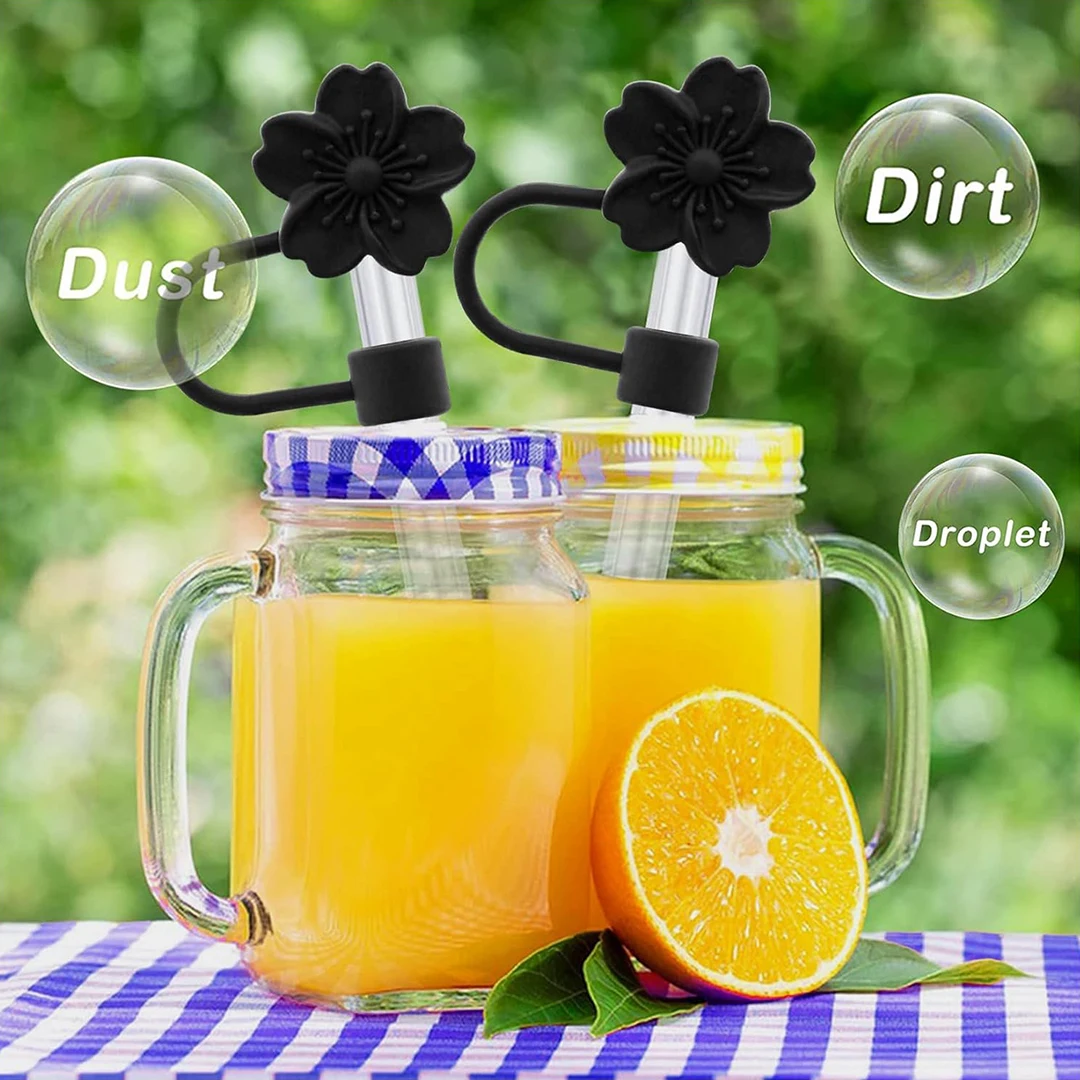 Straw Cover for Stanley Cups,Cute Flower Shape Straw Protector Cover Compatible with Stanley 30&40oz Silicone Straw Topper Caps