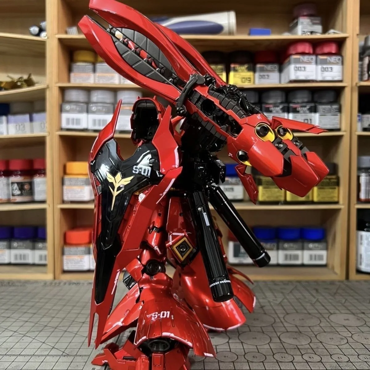 ستار RG Sazabi MSN-04FF أنيمي عمل الشكل الميكانيكية الأساسية طلاء شخصيات كرتونية 1/144 التجمع نموذج أطقم هدية عيد ميلاد #4