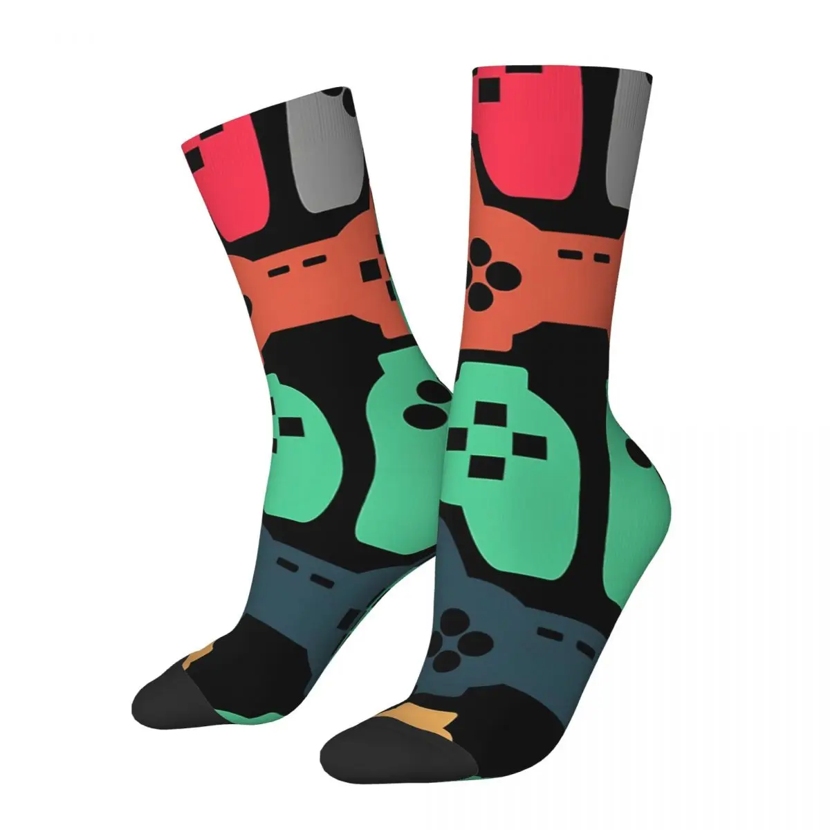 

Funny Men's Socks Gamepads Everywhere Retro Harajuku Game Controller Street Style Casual Pattern Crew Crazy Sock Gift Printed