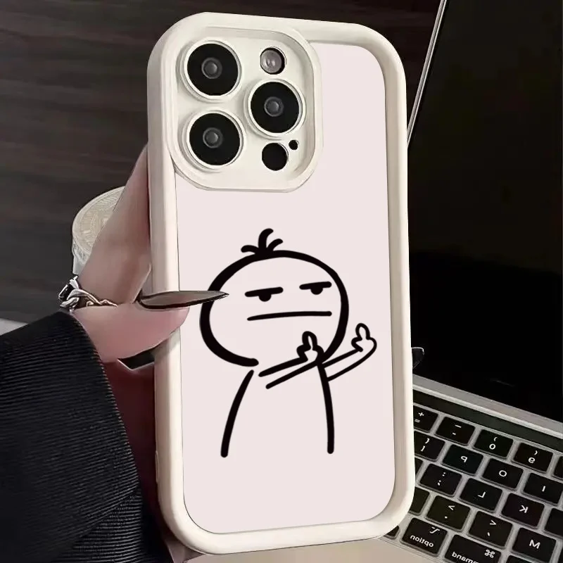 Cartoon Fun Stickman Handyhülle für iPhone 18 Pro 17 16 16e 15 14 13 12 11 Pro Max Air 16 Plus XR X XS Max 7 8 SE2022 Weiche Hülle – Detail 7