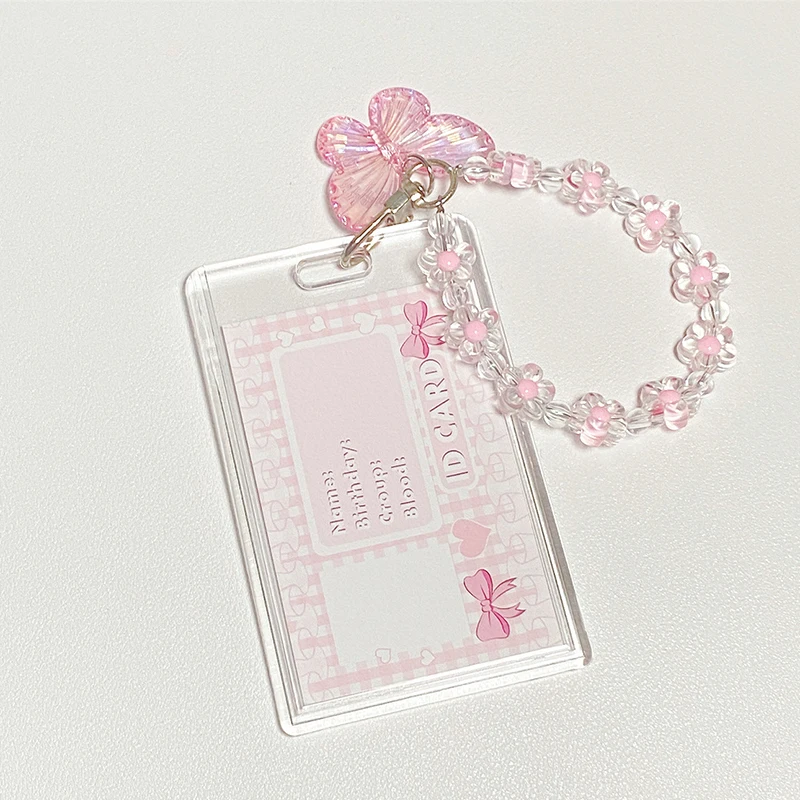 Ins Acrylic Crystal Butterfly Photocard Holder Transparent 3 Inch Idol Cards Holder Student Bus Card Case Photo Protector