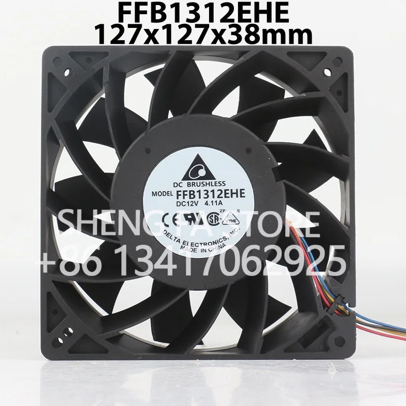 AC EC 12738 127X127X38MM 12.7CM High speed ultra-force inverter 4-wire mute Delta 5V 24V 48V DC 12V 4.11A FFB1312EHE cooling fan