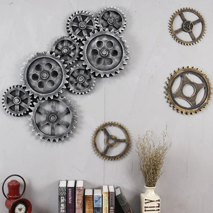 Factory direct sales retro industrial wind gear wall decoration three-dimensional wall decoration bar Internet cafe decoration