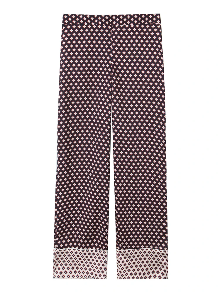 

OUROPEAN ZTATION 2025 Summer New Female Sophisticated High Waist Bottoms Fashion Lady Wide Leg Pants Print Thin Long Pants Plaid