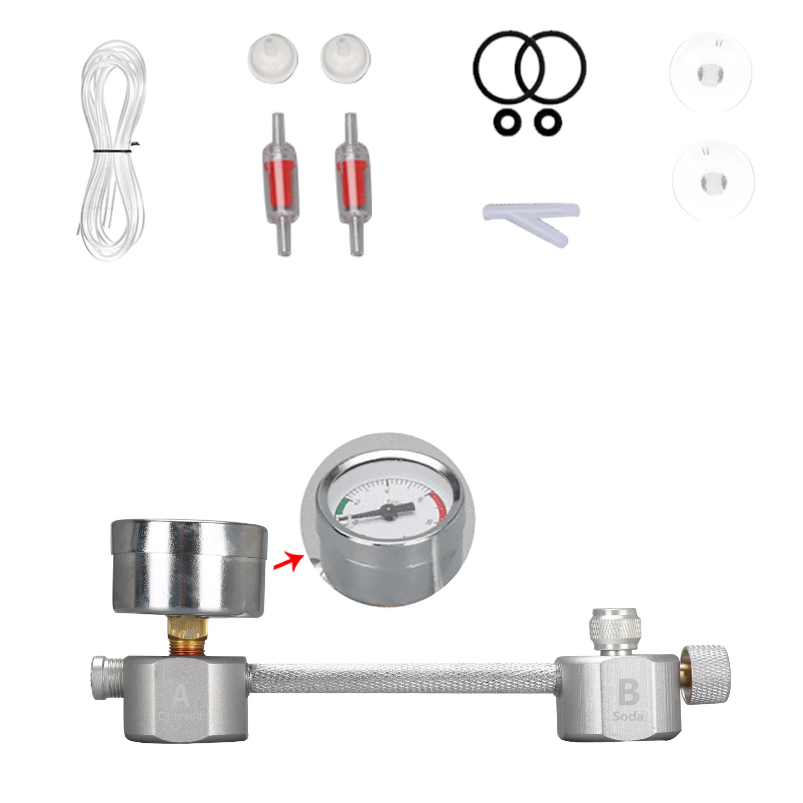 

Комплект системы генератора CO2 своими руками для аквариумных растений, серебряный алюминиевый сплав, 3 типа: система генератора CO2/с счетчиком пузырей