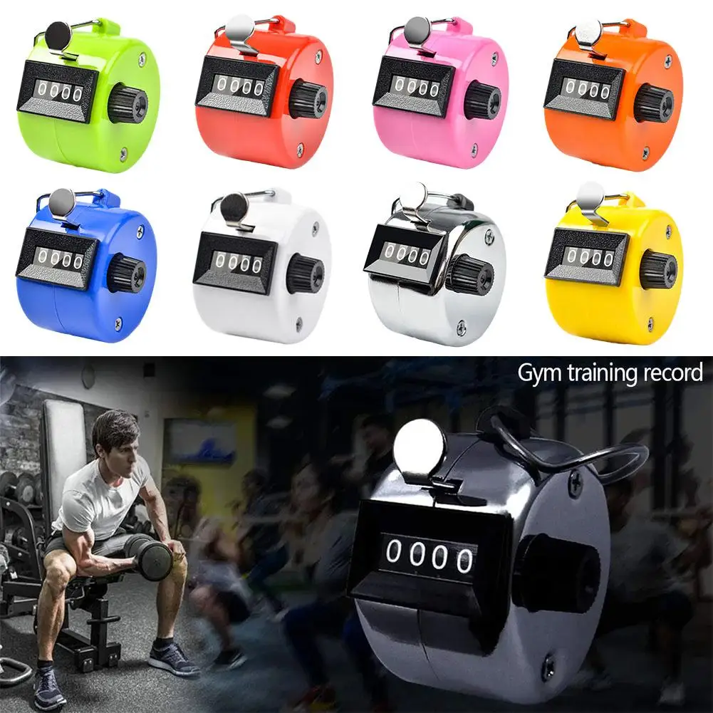 4 Digit Number Mini Hand Held Tally Counter Mini Mechanical Max 9999 Training Counter Counting Tally Hand Counter Digital U5W6