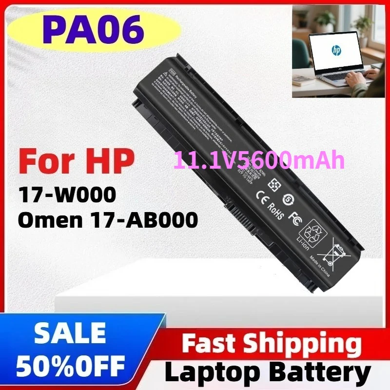 

For HP Omen 17-ab000 17t-ab200 Laptop, PA06 Battery 11.1V 62Wh 5600mAh Replace Battery for HP 849571-221 849571-241 849911-850