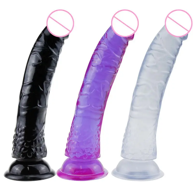 Colorful Simulated Dildos Transparent small penis simulation phallus Anal plug Adult suppliest female masturbator dildo sex toys