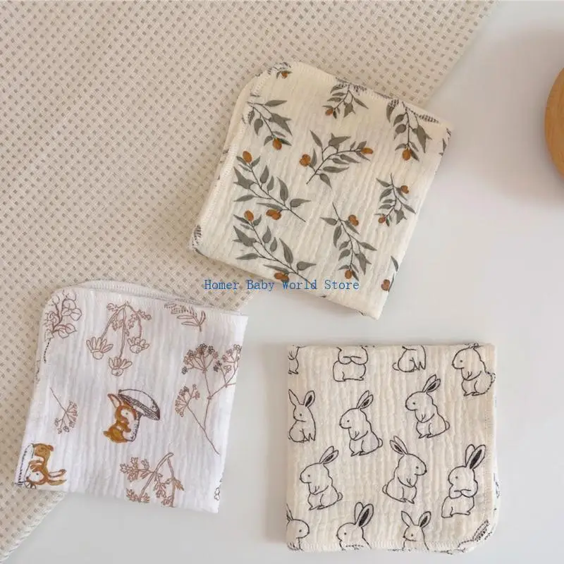 

B2QD Baby Washcloths Soft Reusable Newborn Face Towel 4-layer Baby Wash Cloths for Boys Girls 26x26cm/10x10-inch Durable