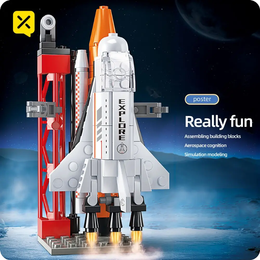 TOYLINX Blocchi da Costruzione Spaziali Kit di Costruzione Navetta Spaziale Giocattoli Educativi STEM Modello di Astronauta Regalo di Compleanno per Ragazzi e Ragazze