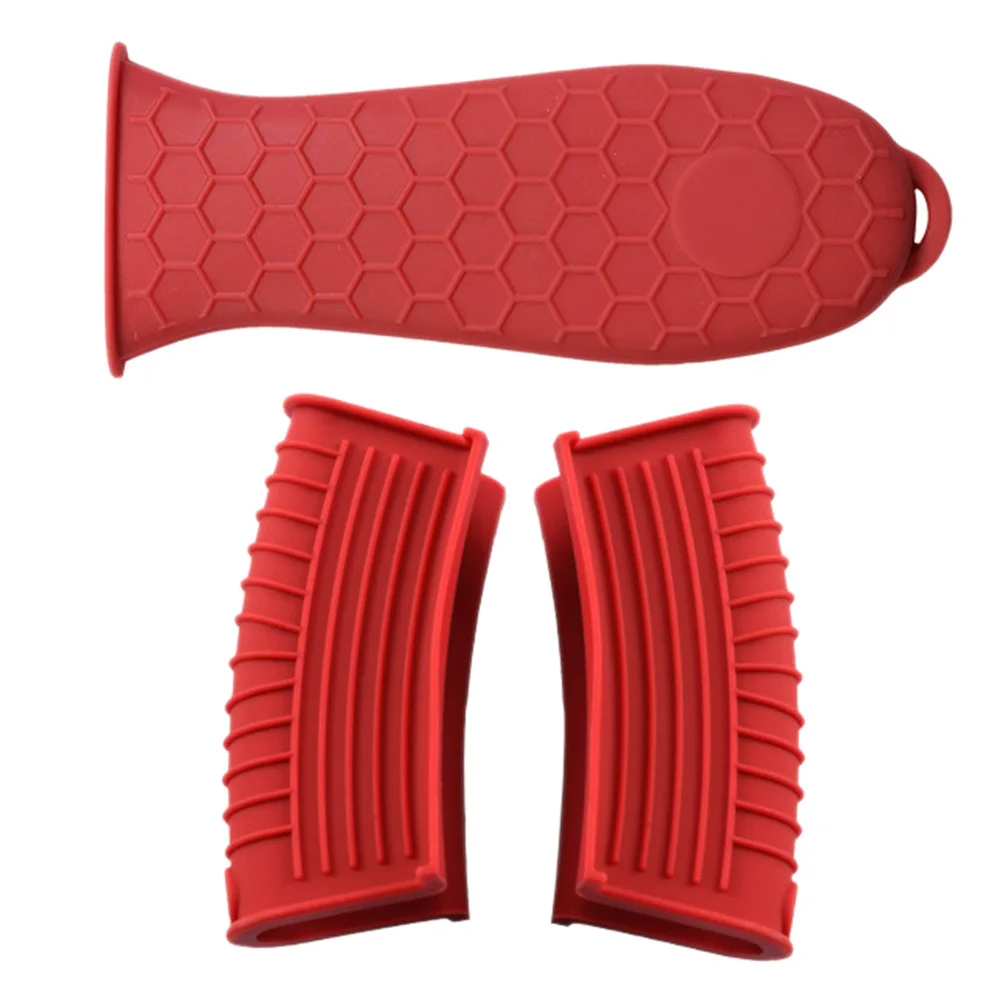 

3pcs Silicone Pot Handle Sleeve Heat Resistant Pan Holder Cover For Kitchen Cookware Insulation Protection Kitchen Supplies