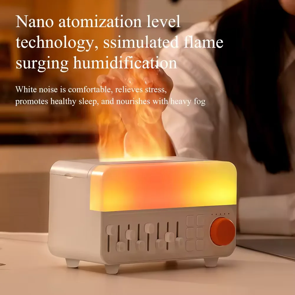 haut-parleur-bluetooth-a-bruit-blanc-barre-de-son-d'aide-au-sommeil-flamme-simulee-veilleuse-chaude-lecteur-de-musique-boite-a-son-humidificateur-d'arome
