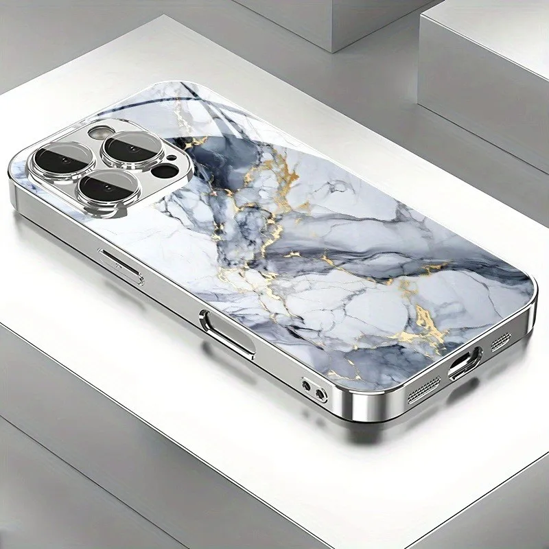 Marble Texture Pattern Luxury Tempered Glass Phone Case for Xiaomi Redmi Note 14 14c 13 12 13c 11 10 10c A3 A2 A1 Pro PLUS 4G 5G