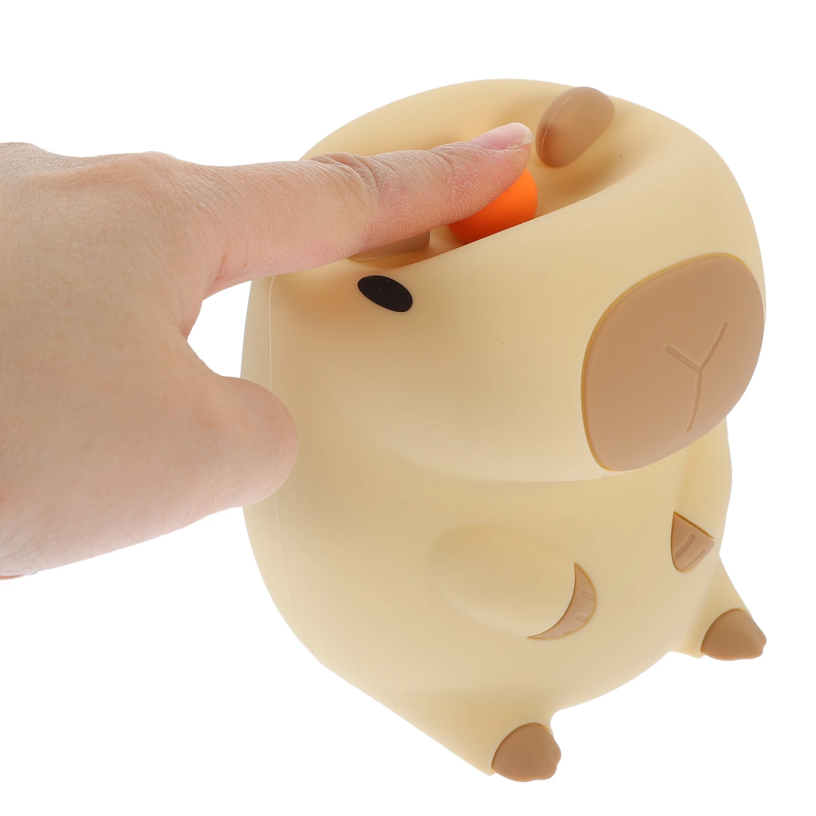 مصباح ليلي صغير من السيليكون الكرتوني لغرفة النوم، ضوء ليلي لطيف على شكل حيوان قابل لإعادة الشحن، تحكم باللمس في الضوء الدافئ #4