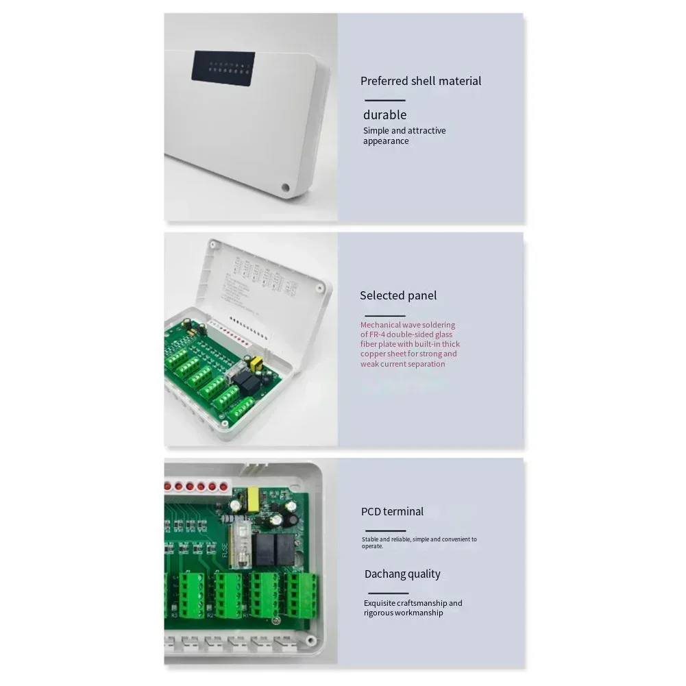 Central Heating Controller 8 Channel for Multi Zone Floor Heating with Pump Valve Actuator and Thermostat Compatible Design
