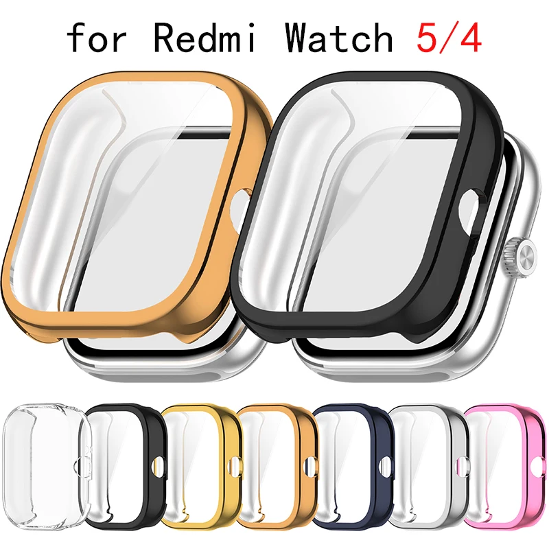 Screen Protector Case Soft TPU All-Around Protective Bumper Cover Shell for Redmi Watch 4/5 Case for Redmi Watch 4/5