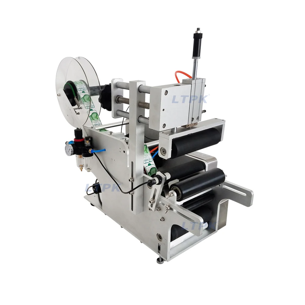 Semi Automatic Manual Table Top Juice Adhesive Plastic Glass Bottle Sticker Water Bottle Labeling Machine