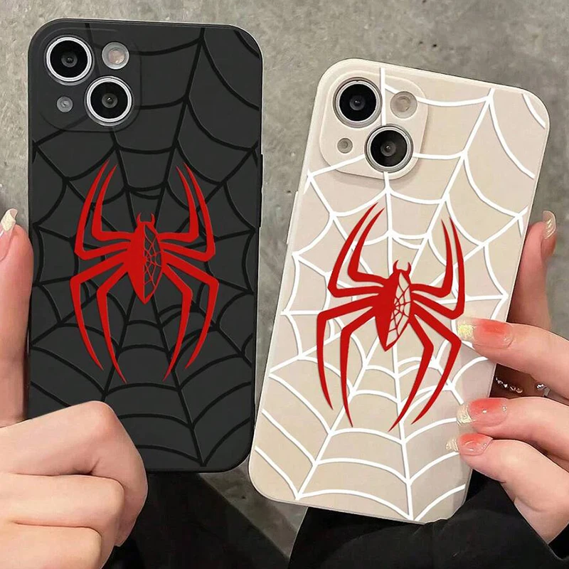 

Black & White Spider Print Protective Soft Case For Xiaomi 14T 13T 12T Pro Mi 11 14 12 13 Lite Poco X6 X5 X3 F5 F6 M6 Pro Cover