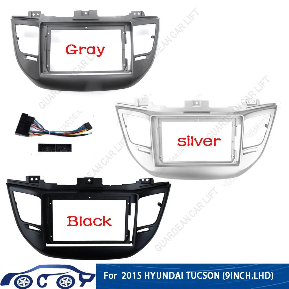 9Inch Car Radio Fascias For HYUNDAI Tucson 2015~2017 Android Stereo Player 2Din Head Unit Panel Dash Frame with Cable