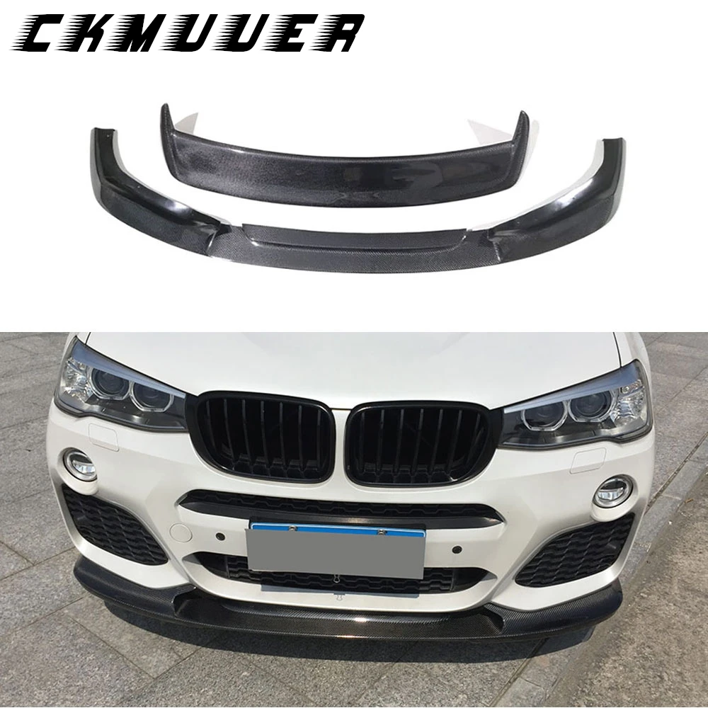 

CKMUUER Передний бампер из углеродного волокна, задний диффузор для подбородка, аксессуары для BMW X3 F25 M Sport 2014-2017 FRP, черные комплекты кузова автомобиля