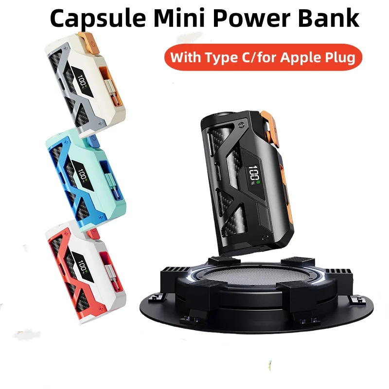 

Mini Power Bank with Type C Plug Fast Charging Powerbank for iPhone 16 Samsung Xiaomi Portable Charger External Battery 10000mAh