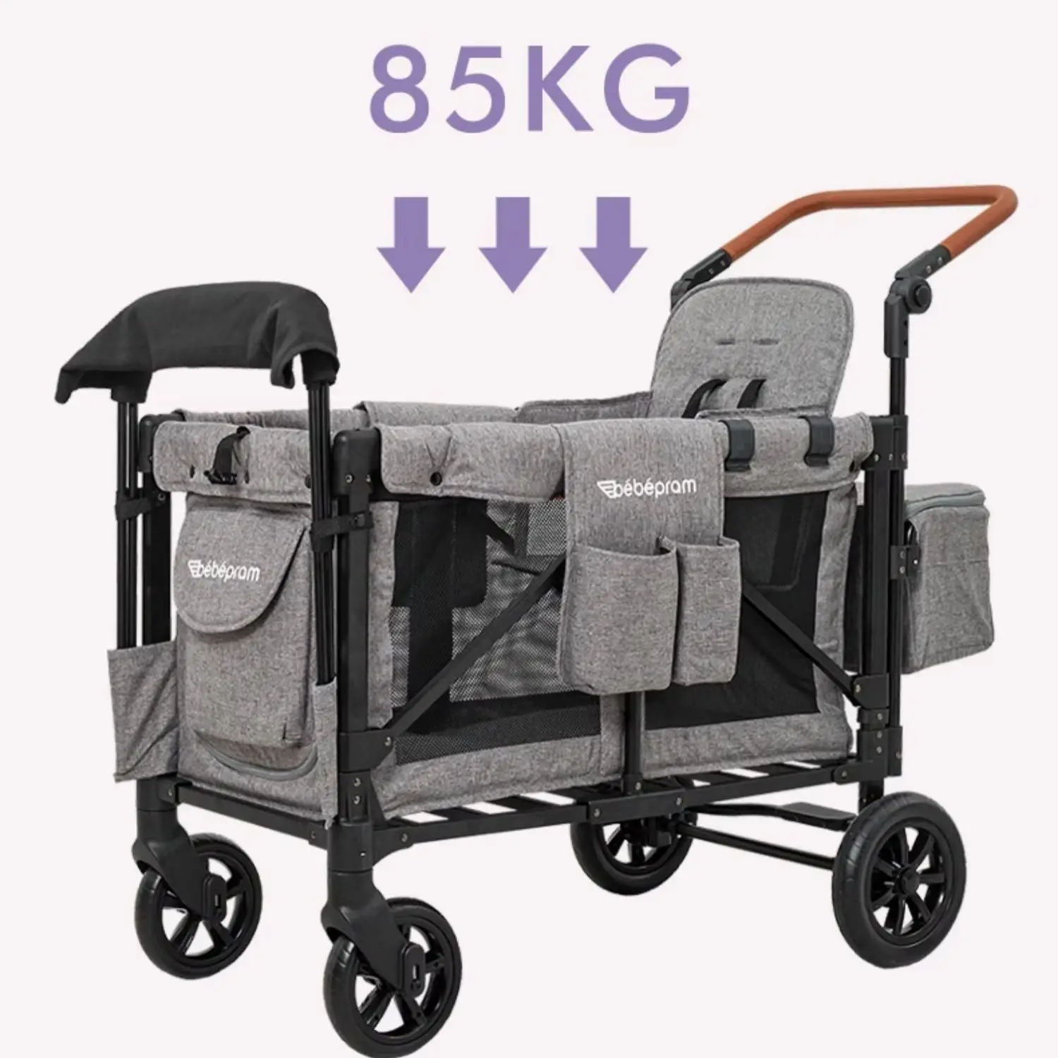 

1-5yTwin strollers Outdoor Children's campers with reclining seats