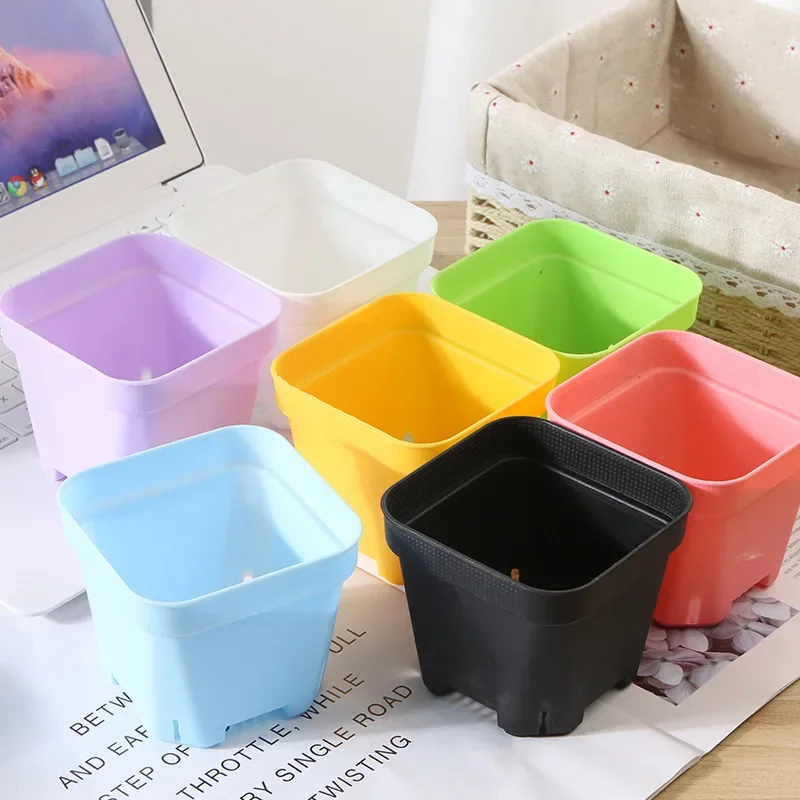 

20pcs 5.5CM Mini Basin Square Flower Pot Succulent Plant Trays DIY Transplant Flowerpot Planters Grow Pot Home Office Decor