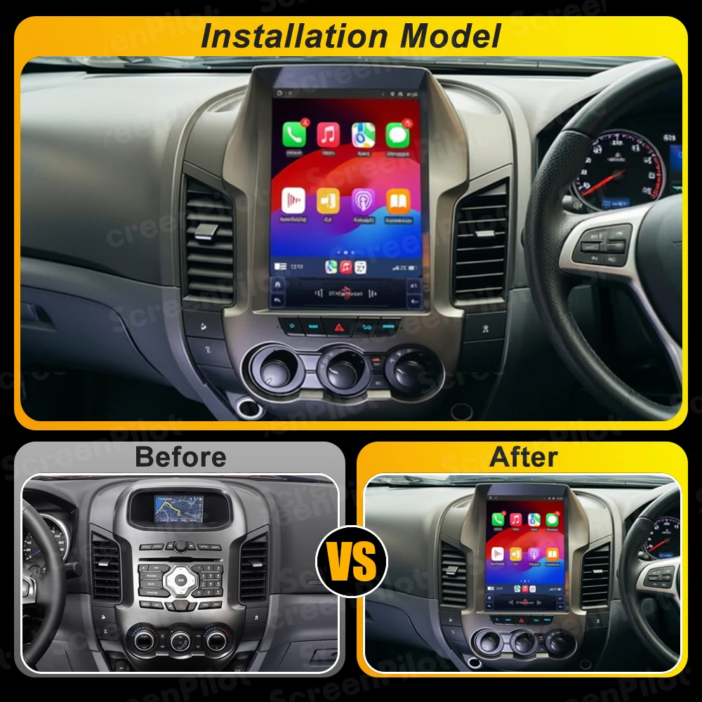 Android 16 For Ford Ranger 2012 - 2015 Car Radio Stereo Head Unit Multimedia Video Player GPS Navigation RDS 9.7 Inch 5G 8 Core