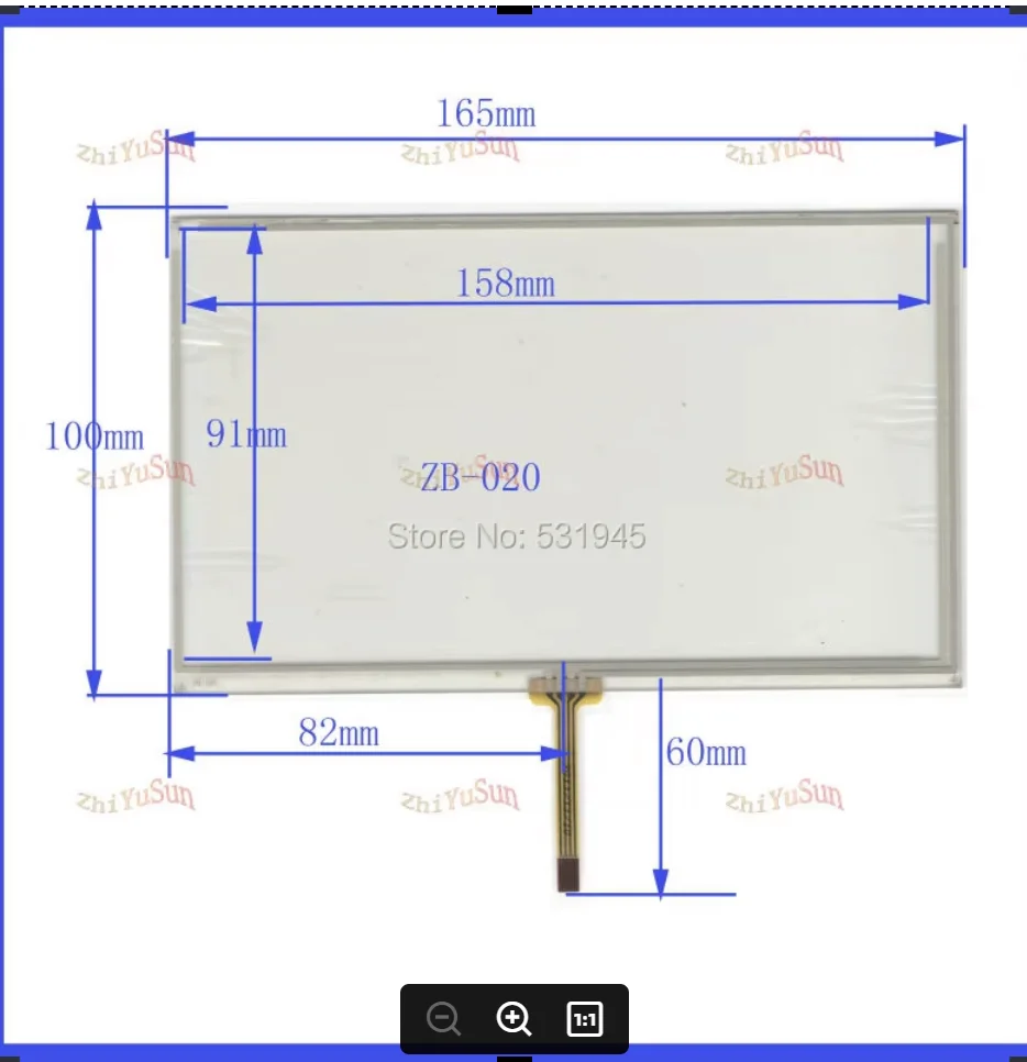 

ZhiYuSun 7inch 165mm*100mm Touch Screen panel4 wire resistive ZB-020 touchpad four change eight line compatible HLD-TP-2080