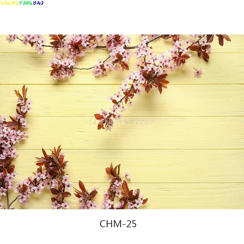 SHENGYONGBAO Vinyl Flower and wood Planks Photography Backdrops Prop Christmas Day Photographic Background Cloth CHM-009 image 2