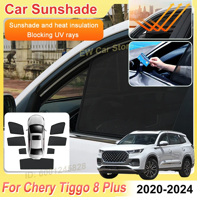 

Car Mesh Sunshades For Chery Tiggo 8 Plus 2020 2021 2023 2024 Accessories Sunscreens Window Windshield Magnetic Sun Shade Visors