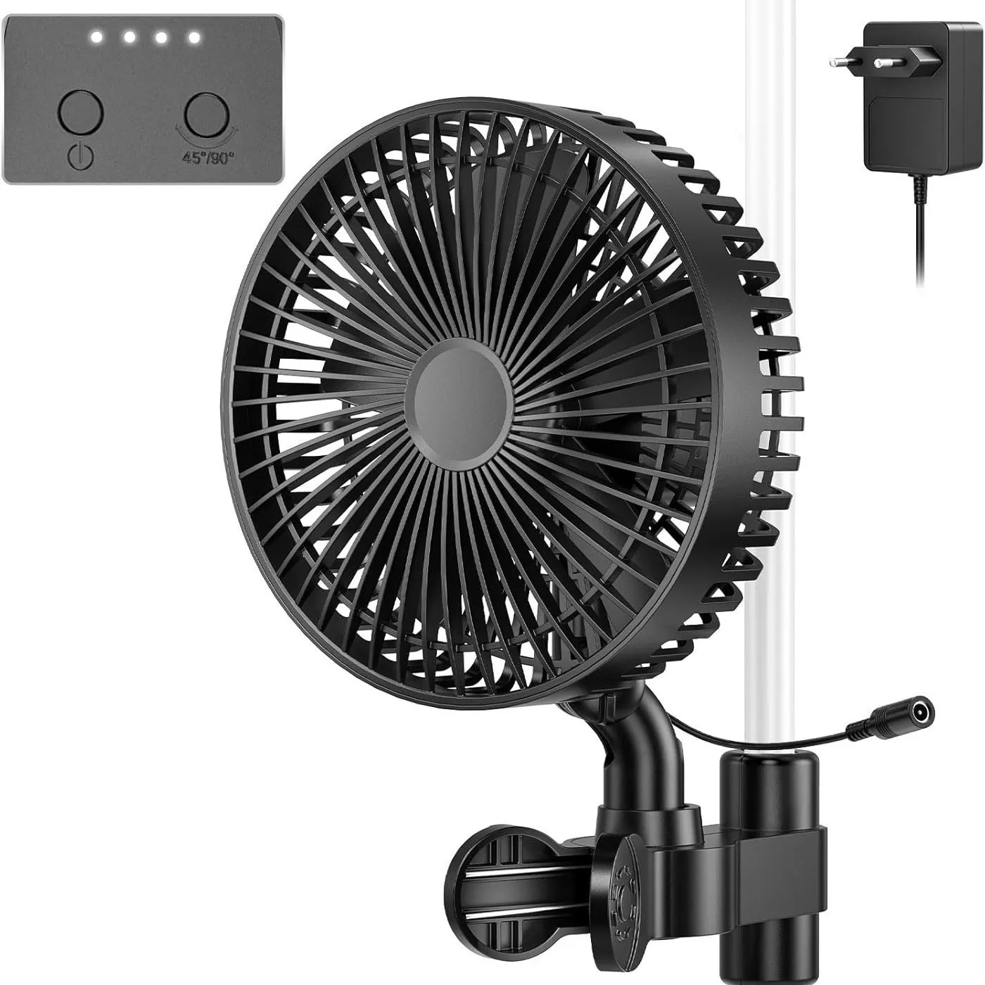 7-inch Clip Fan with Intelligent EC Motor Control, for Grow Tents, Hydroponics, Dorms, Camping and RVs