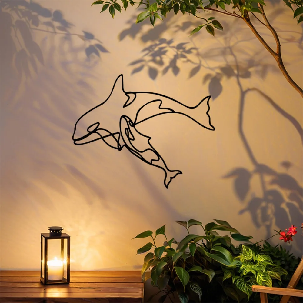 1 Stück Retro Orca Metall-Wandkunst - Meerestier-Dekoration für Wohnzimmer, Badezimmer, Schlafzimmer, Geschenk für Wal-Liebhaber