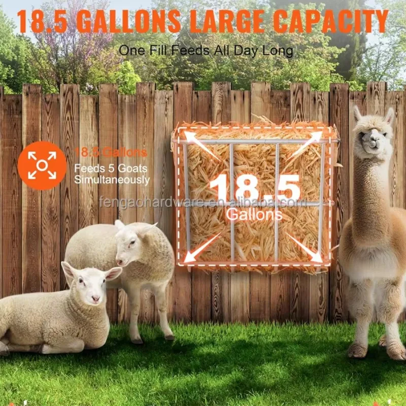 وحدة تغذية القش الحديدية المجلفنة 2 في 1 لتخزين الحبوب المثبتة على الحائط للأغنام/الخيول/الماشية #6