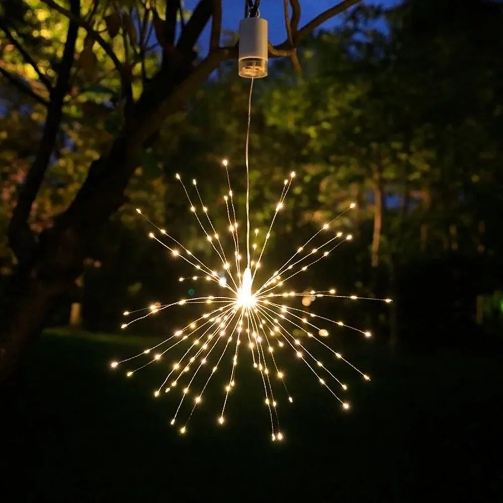 

1 90/120/150/180/200LED battery box hanging tree fireworks light,with 8-mode remote control,suitable for courtyard,camping